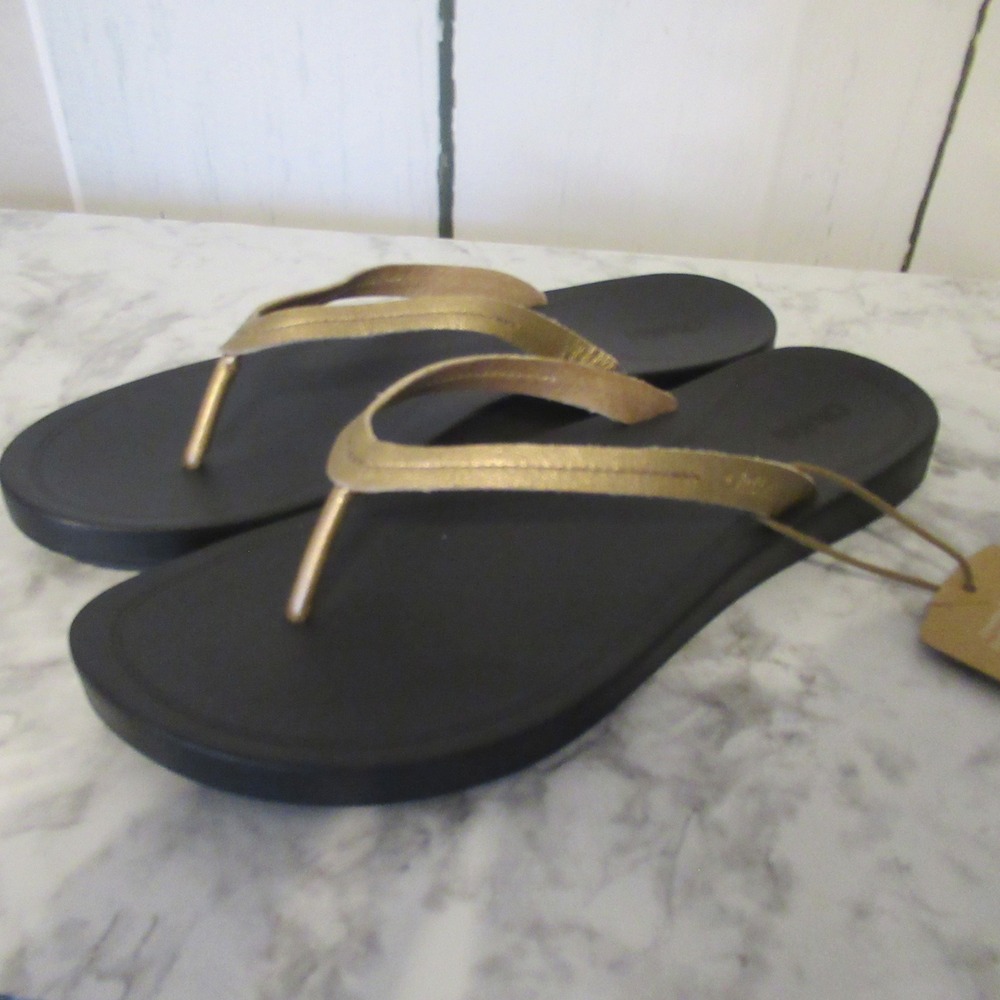 New Olukai 11 Womens Lalahi Copper Lava Rock Flip Flops Thong Slip On Slides